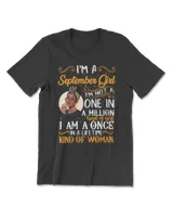 Womens I'm A September Girl Black Women Virgo Libra Birthday V-Neck T-Shirt