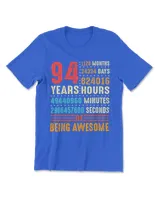 94 Years Old 94th Birthday Vintage Retro T Shirt