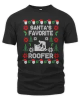 Christmas Gift For Roofers Santa's Favorite Roofer Christmas T-Shirt