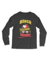 Womens Black Teacher Magic Shirt African American Educator Melanin V-Neck T-Shirt