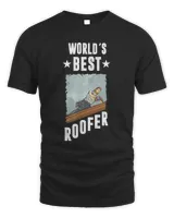 World’s Best Roofer image of a Roofer On the roof T-Shirt