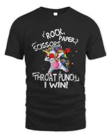 Rock Paper Scissors Throat Punch I win Unicorn Boxing T-Shirt