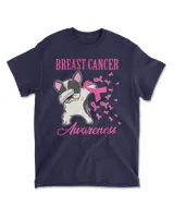 Dabbing French Bulldog Breast Cancer Awareness Pink Ribbon Premium T Shirt