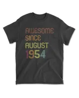 Vintage Awesome Since August 1954 67th Birthday Gift