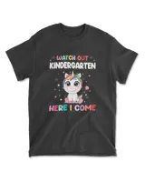 Watch Out Kindergarten Here I Come Unicorn Back To School T-Shirt