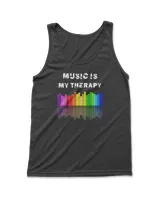 Music Is My Therapy Equalizer DJ TShirts Musical Quotes Gift