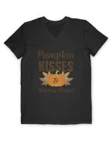Pumpkin Kisses And Harvest Wishes Fall Thanksgiving Holiday T-Shirt