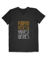 Pumpkin Kisses And Harvest Wishes T-Shirt Fall Season Gift T-Shirt