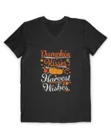 Pumpkins Kisses Harvest Wishes Gift Fall Thanksgiving Season T-Shirt