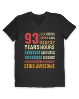 93 Years Old 93rd Birthday Vintage Retro T Shirt