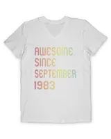 Awesome Since September 1983 38th Birthday Retro 38 Years Old