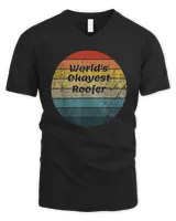 World's Okayest Roofer Vintage Sunset 60s 70s T-Shirt