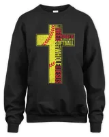 All I Need Is Softball & Jesus Christian Cross Faith T Shirt