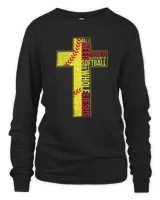 All I Need Is Softball & Jesus Christian Cross Faith T Shirt