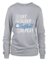 Eat Sleep Softball Repeat T-Shirt