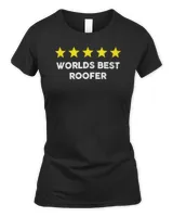 Vintage Five Star Worlds Best Roofer Rating Word Design T-Shirt