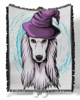 Afghan hound with Witch hat Dog lovers gift