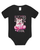 In October We Wear Pink Cute Cat Breast Cancer Awareness24