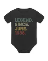 Vintage 34th Birthday Legend Since June 1988 34 Years Old T-Shirt