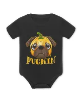 Pugkin Pug Pumpkin T shirt Halloween Kids Boys Thanksgiving T-Shirt