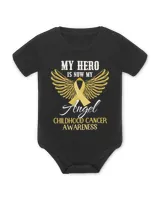 My Hero Is Now My Angel Childhood Cancer Awareness Wings T-Shirt