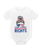 Messy Bun American Flag, Stars Stripes Reproductive T-shirt