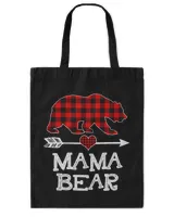 Mama Bear Christmas Pajama Red Plaid Buffalo Family Gift T-Shirt