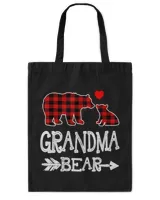 Red Plaid Grandma Bear Christmas Pajama Matching Family Gift T-Shirt