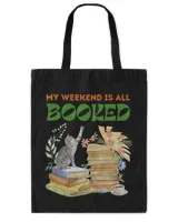 My Weekend is Booked funny reader cosy cat coffee tea plant