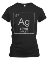 Silver Chemical Element Ag Symbol T-Shirt Graphic Tee