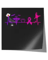 Pink Heartbeat Halloween Breast Cancer Awareness Nurse