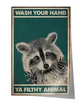 Raccoon Poster- Wash Your Hand