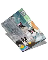 boston terrier take a shower home decor wall vertical poster ideal gift