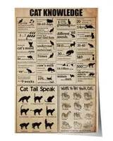 Cat Knowledge Poster, Vintage Poster, Cat Decor Poster, Cat Poster