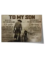 cowboy dad to my son home decor wall horizontal poster ideal gift