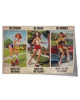 home decor wall posters roller skating girl be strong horizontal poster ideal gift