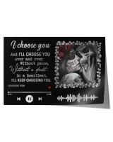 day of the dead sugar skull i choose you song plague  home decor wall horizontal poster ideal gift