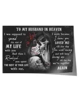sugar skull to my husband in heaven  home decor wall horizontal poster ideal gift