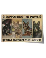 home decor wall posters police dog german shepherd supporting the paws horizontal poster ideal gift
