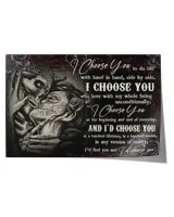 skull couple i choose you  home decor wall horizontal poster ideal gift
