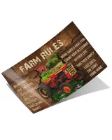 farm rules home decor wall horizontal poster ideal gift