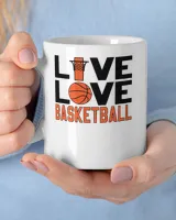 funny basketball gift live. love. basketball t shirt