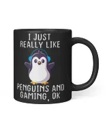 Penguin Bird I Just Really Like Penguins Gaming OK Funny Penguin 86 Ice Ocean