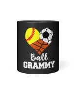 Softball Ball Grammy Heart Funny Softball Soccer Basketball Grammy Softball