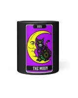 Crescent Moon And Cat Tarot Card Graphic The Moon