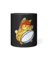 Cute Cat Playing Rugby Kitty Rugby Player Costume