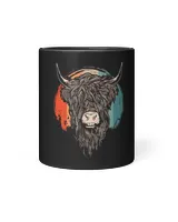Vintage Retro Scottish Highlands Cow Hairy Cow Cattle Farmer
