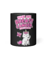 Fuck Off Breast Cancer Unicorn Cat Butterfly Funny Quote
