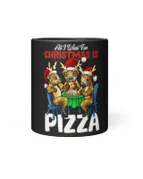 All I Want for Christmas is Pizza Funny Santa Reindeer