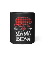 Mama Bear Christmas Pajama Red Plaid Buffalo Family Gift T-Shirt